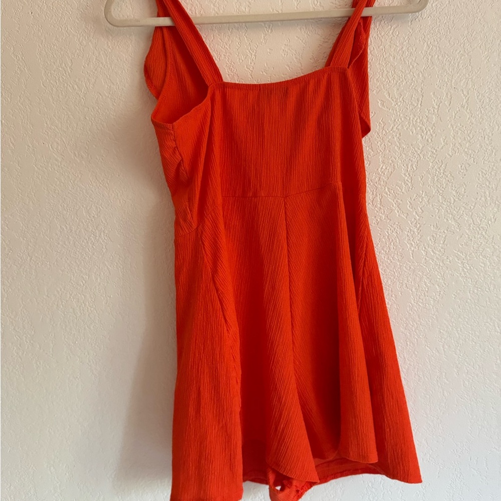 Orange Ruffle Wrap Dress - Picture 5 of 6